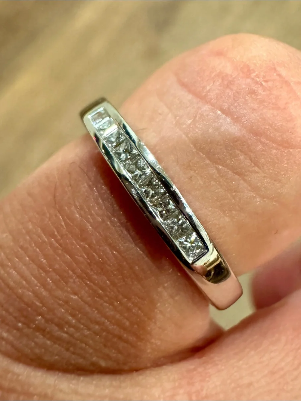 18K White Gold Chanel-Set Diamond Wedding Band